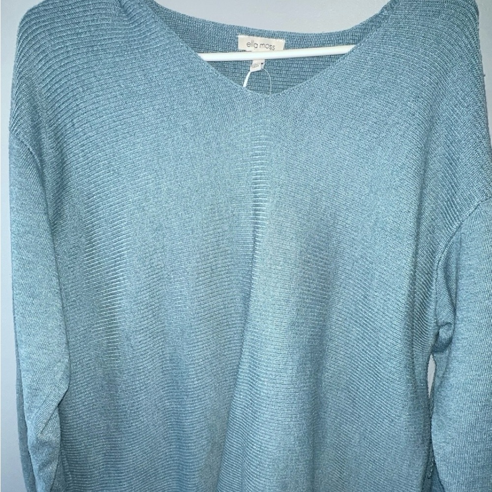 Ella Moss Light Blue Women's Crew Neck Sweater